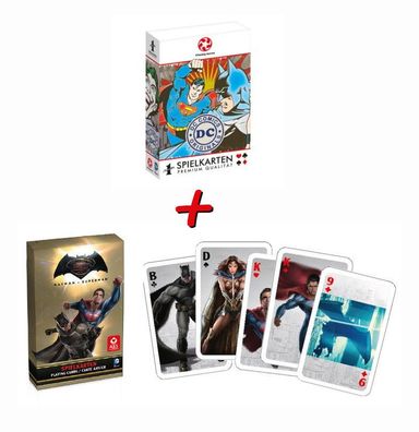 DC Spielkarten 2er Set DC Originals + Batman v Superman Kartenspiel Superhelden