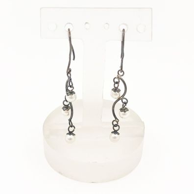 Ohrringe aus 925er Silber mit Kunstperlen - Handarbeit