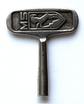 Alter Hohldornschlüssel mit Innenvierkant 3mm , Vierkantschlüssel