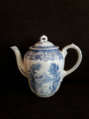 Kaffeekanne Keramik Villeroy & Boch Burgenland blau unterglasur creme vintage