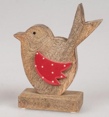 Vogel-Figur auf Holzsockel 16 cm