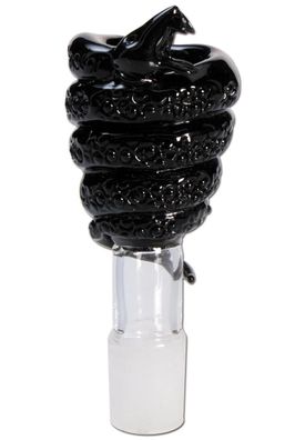 Glaskopf 'Viper' durchgefärbt - schwarz - 14,5mm