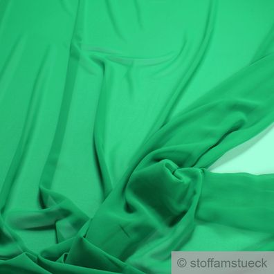 Stoff Polyester Crêpe de Chine sehr leicht grasgrün knitterarm grün