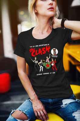 T-Shirt Damen-Cartoon Clash