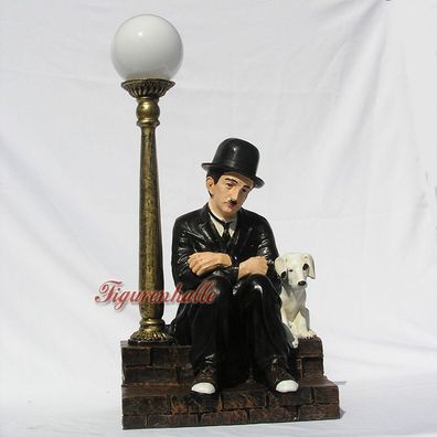 Charlie Chaplin Figur Statue Dekoration Skulptur Stehlampe Stehleuchte Fan Deko