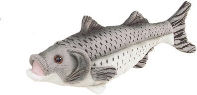 Bauer Spielwaren 14056 - Blickfänger - Plüschtier Seebarsch (grau, 25cm) Fisch