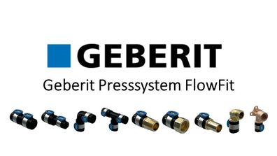 Geberit Flowfit Pressfitting Rohr Winkel Übergang Wandscheibe T-Stück Kupplung