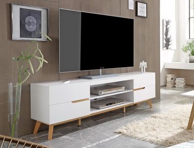 Lowboard Celio 1 weiß Eiche 169x56x40 cm TV-Board TV-Möbel Schrank