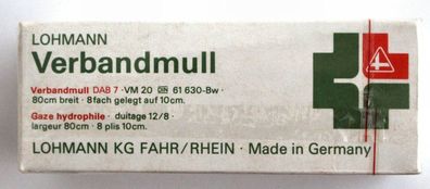 Kuriosität Original verpackte Lohmann Verbandmull No. 12002 aus den 1970er Jahren