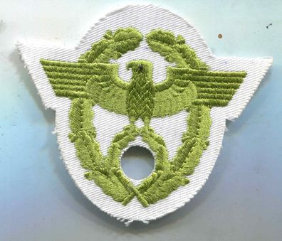 Schutzpolizei Armabzeichen 33 - 45 grün auf weiss entnazifiziert (h32)