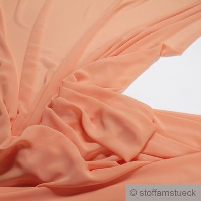 Stoff Polyester Crêpe de Chine sehr leicht orange knitterarm