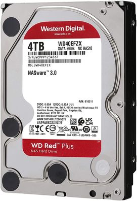 WD Red Plus 4TB 128MB 3.5 Zoll SATA 6Gb/ s - interne NAS HDD(CMR) WD40EFZX