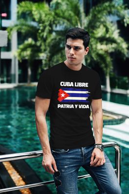 T-Shirt Herren-Patria Y Vida Cuba Libre Movement Se Acabo