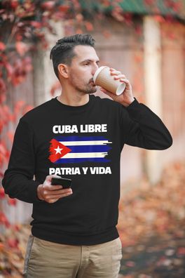 Sweatshirt Herren-Patria Y Vida Cuba Libre Movement Se Acabo