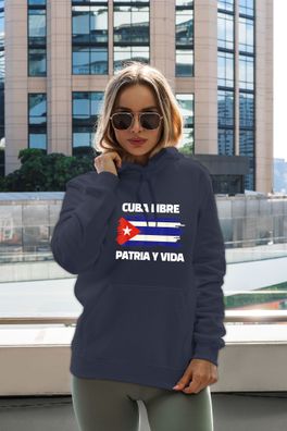 Hoodie Damen-Patria Y Vida Cuba Libre Movement Se Acabo
