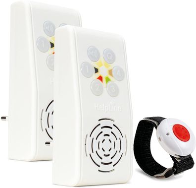 HelpLine Sicherheitspaket 5, mit Notrufarmband und 2 Funk-Empfängern