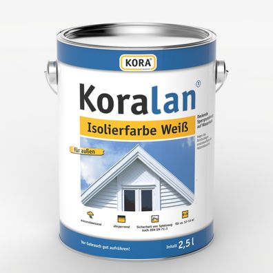 Kora Koralan Isolierfarbe Weiß 2,5 Liter