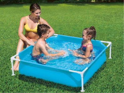 Summer Waves Planschbecken Frame Pool Kinderpool blau 1,2x1,2m Baby Kleinkind