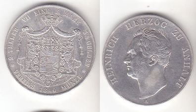 Doppeltaler Silber Münze Anhalt-Köthen Herzog Heinrich 1840 (111960)