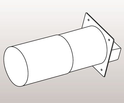 Flachkanal 150x80mm, Teleskoprohr Ø 125mm für Design Aussengitter