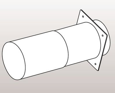 Teleskop Mauerkasten für Design Aussengitter, Rundrohr Ø 125 mm