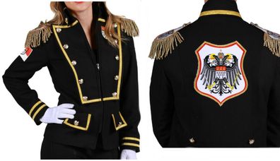 excl. schwarze Köln Jacke mit Wappen Kostüm Uniformjacke Damen Karneval Fasching