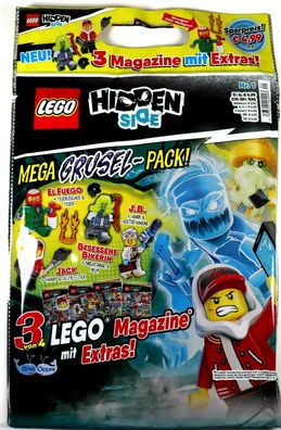 LEGO Hidden Side Mega Grusel Pack 3 Magazine + 3 Original Lego Figuren