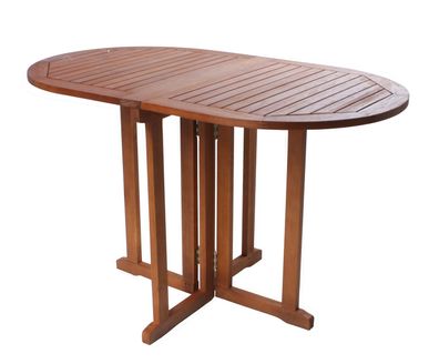 Balkontisch Baltimore, oval, klappbar - Eukalyptus FSC - Garten Tisch Holz