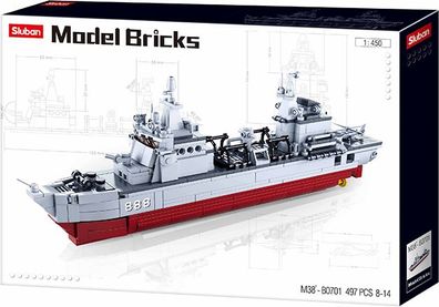Sluban Modelbricks Set M38-B0701 Militär Kriegsschiff / Versorgungsschiff