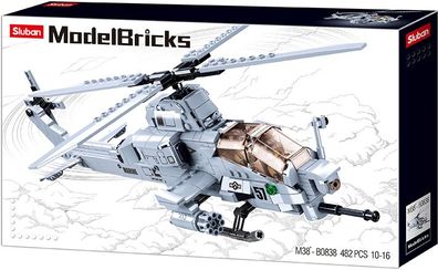 Sluban Modelbricks Set M38-B0790 Militär Helicopter - Kampfhubschrauber