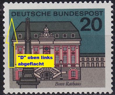 Germany BUND [1964] MiNr 0424 F24 ( * * / mnh ) Plattenfehler
