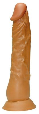 Natur Dildo realistische Penisform 23 cm lang mit Saugfuß hautfarben dunkel