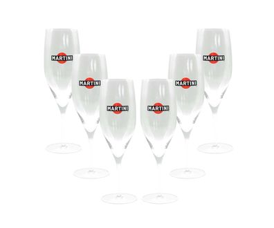 Martini Prosecco Glas Flöten Gläser Set - 6x Sekt glas