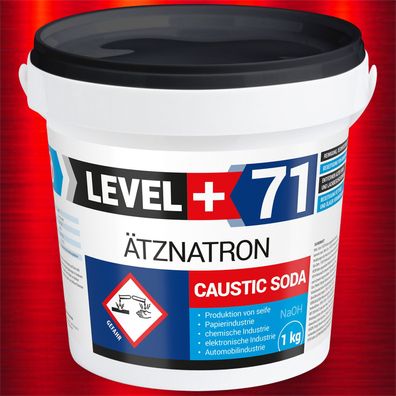 1kg Ätznatron, kaustisches Soda NaOH, Natriumhydroxid, LEVEL PLUS RM71