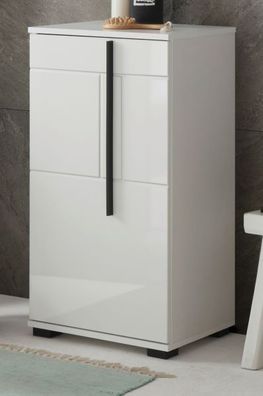 Bad Unterschrank Badezimmer Kommode in weiß Hochglanz Badschrank Design-D