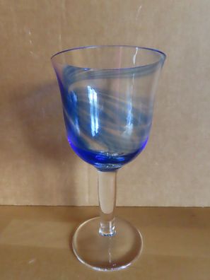 Dekoglas Kerzenglas? Weinglas mit blauem Farbverlauf hoher Fuß