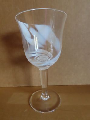 Dekoglas Kerzenglas? Weinglas mit weißem Farbverlauf hoher Fuß