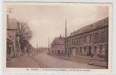 65790 Feldpost Ak Marle le Faubourg Saint Nicolas et le Pont de la Victoire 1940