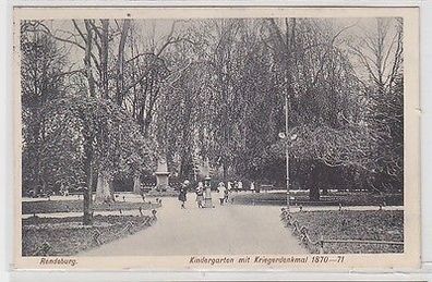50508 Feldpost Ak Rendsburg Kindergarten mit Kriegerdenkmal 1870/71, 1915