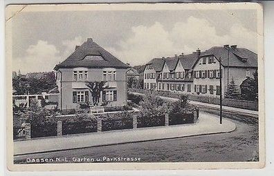 66612 Ak Gassen N.-L. Garten und Parkstrasse um 1930