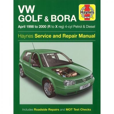 VW Golf Bora 4.1998-2000 4-Zylinder Benziner Diesel Reparaturanleitung Haynes