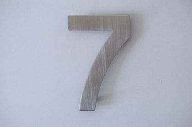 Bella Casa Edelstahl Hausnummer "7" aus Edelstahl für Wandmontage Türnummer