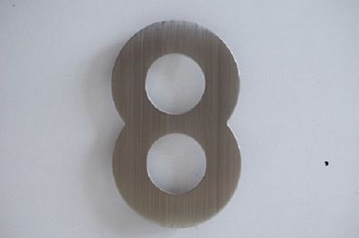 Bella Casa Edelstahl Hausnummer "8"aus Edelstahl für Wandmontage Türnummer