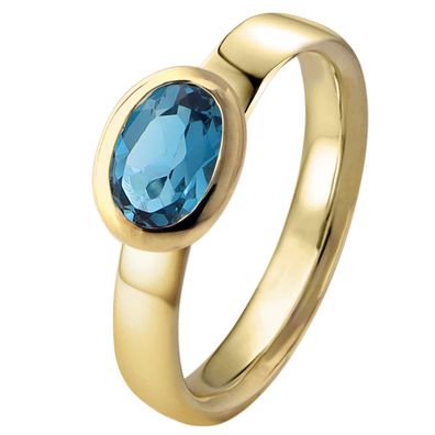 Acalee Schmuck Topas Ring Gold 333 / 8K Echt Topas London Blau 90-1016-03
