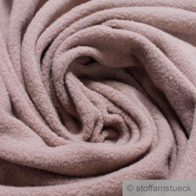 Stoff Baumwolle Fleece rosa Baumwollfleece reine Baumwolle pastell weich flauschig