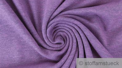 0,5 Meter Baumwolle Polyester Elastan Single Jersey Melange hellviolett meliert