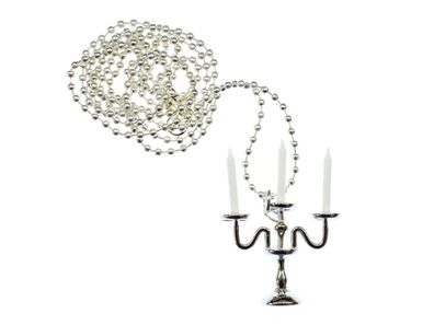 Kerzenständer Kerzenleuchter Kerzen Kette Halskette Miniblings 80cm versilbert 3