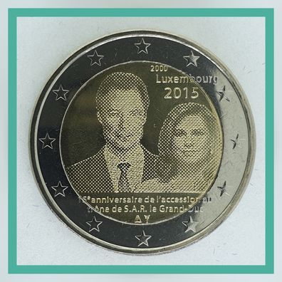2 Euro Münze Luxemburg 2015 -Thronbesteigung Großherzog Henri -