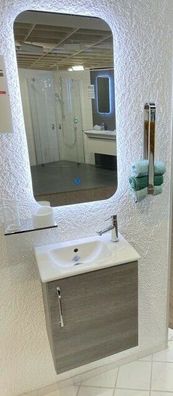 Duravit ME by Starck Handwaschbecken + Unterschrank, LED-Spiegel, Ausstattung