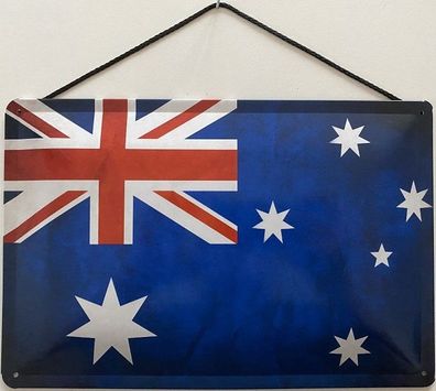 Blechschild mit Kordel 30 X 20 cm Australien Flagge